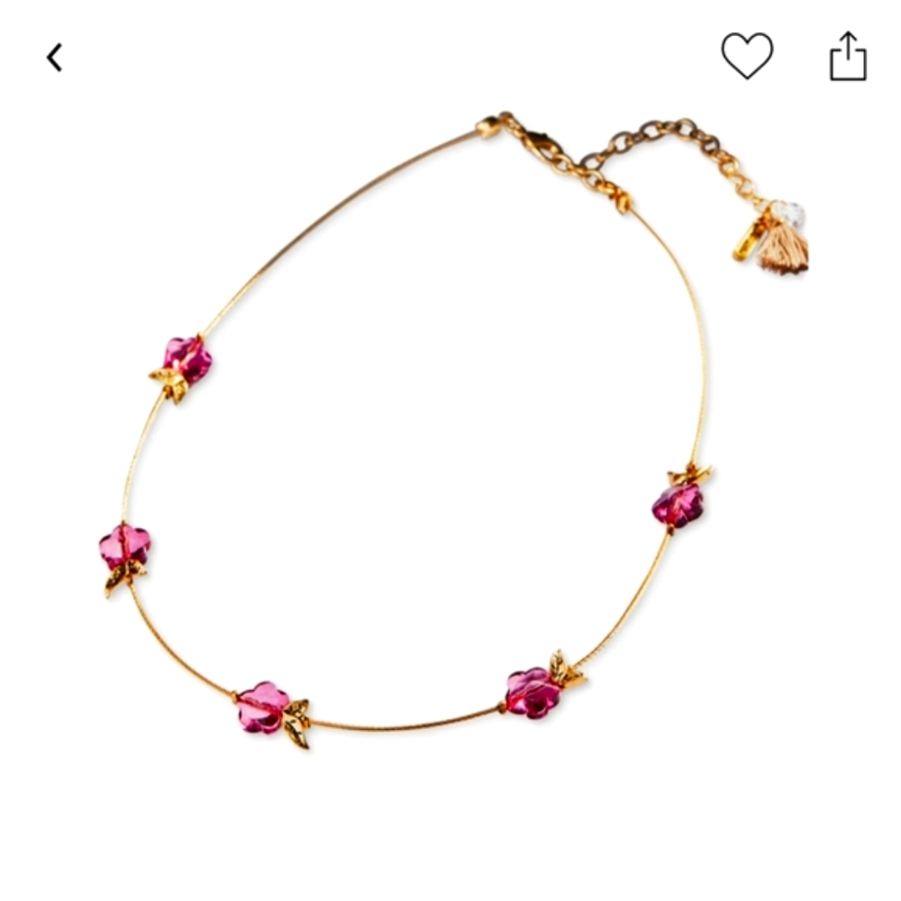 LONNA + LILLY GOLD TONE FLOWER STATEMENT NECKLACE NWT
